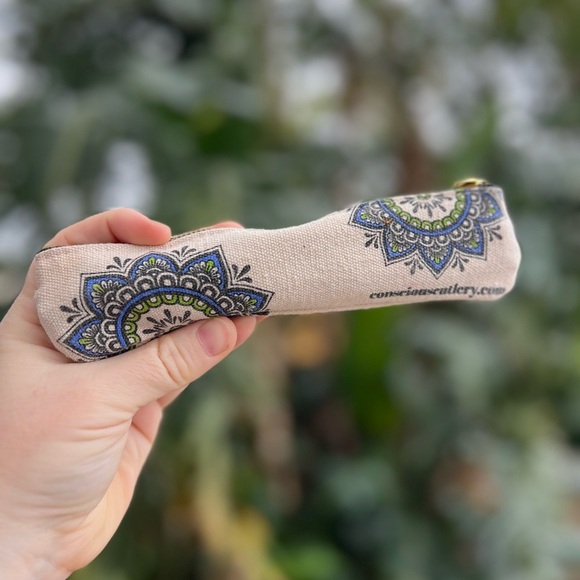 Mandala Eco-Friendly Travel Cutlery Set 7-Piece Utensils Reusable - Picture 12 of 13